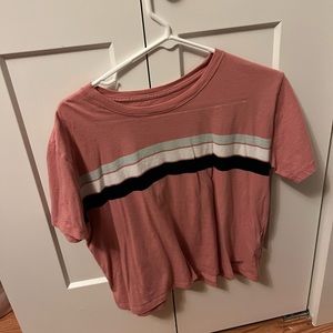 Hollister Womens Cropped Striped Tee